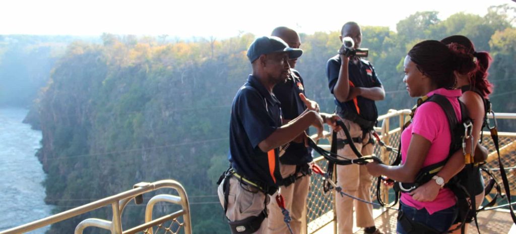 Bridge swing on Victoria Falls. 