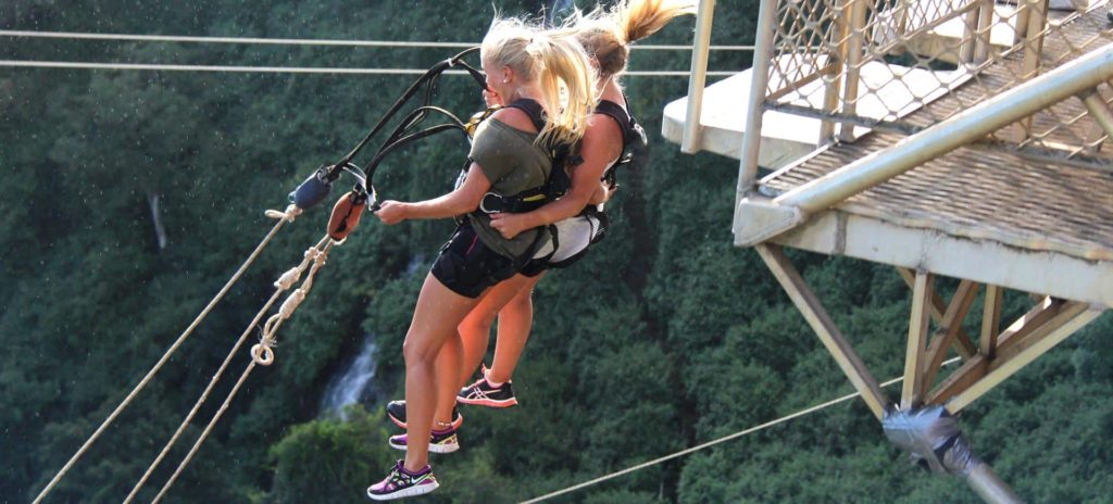 Bridge swing on Victoria Falls. 