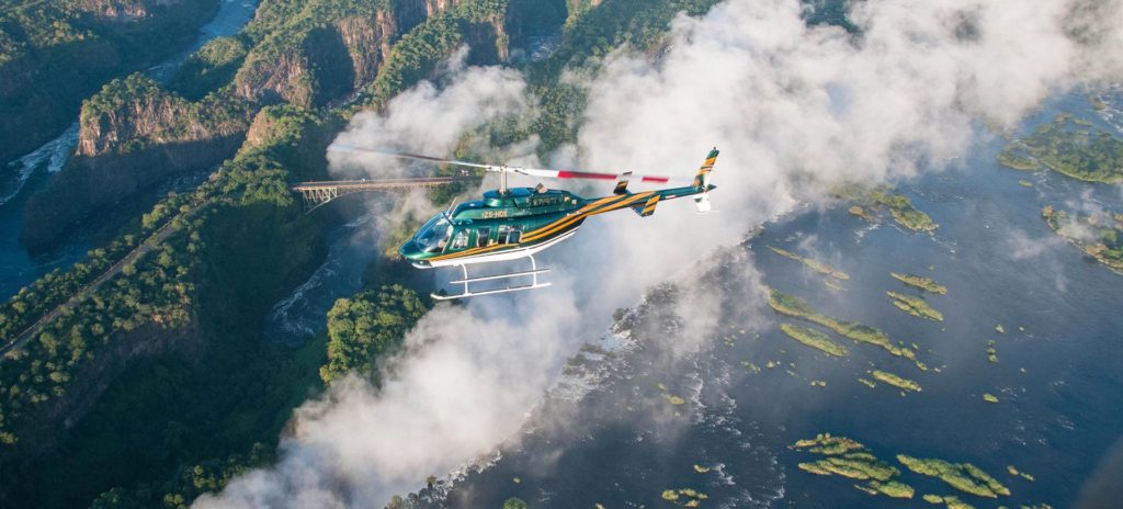 Helicopter ride safaris on Victoria falls