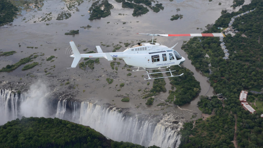Helicopter ride safaris on Victoria falls